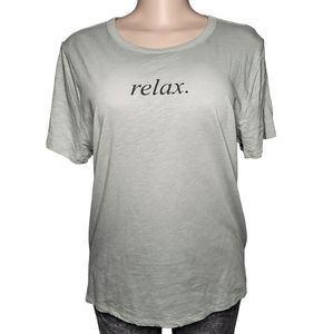Zoe + Liv short sleeve "Relax" graphic t-shirt